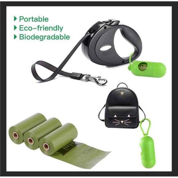 Dog Poop Bag Biodegradable Scented: Leak Proof Dog Waste Bags With 1 Dispenser - Picture 4 of 5